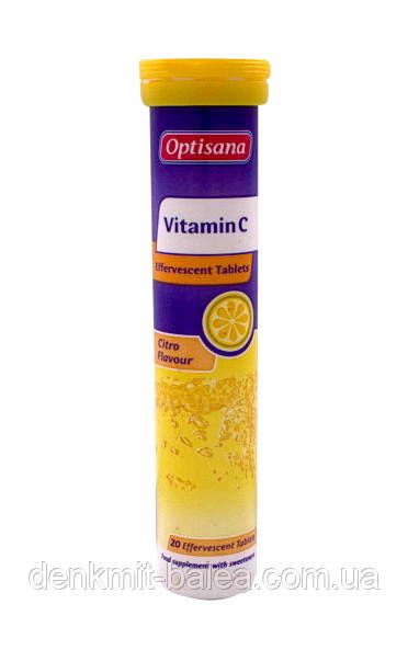 Біологічно активні таблетки Вітамін C для зміцнення імунітету Optisana Vitamin C Citro Flavour 20 шт.