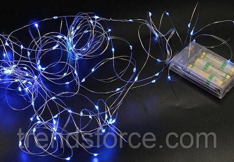 Гірлянда 50 Led 5M Крапля роси на мідному дроті B Blue працює від батарейокUSB 198246
