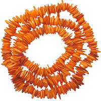 Сколы Ракушки Оранжевые с Перламутром, Размер 4-18*2-4 мм, Около 80 см нить, Бусины для Бижутерии, Рукоделие