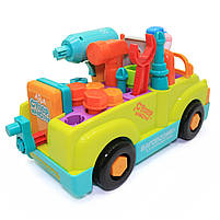 Машинка конструктор Limo Toy «Funтастичні іграшки» Вантажівка музична каталка світло звук 30*14*13 см (6109), фото 5