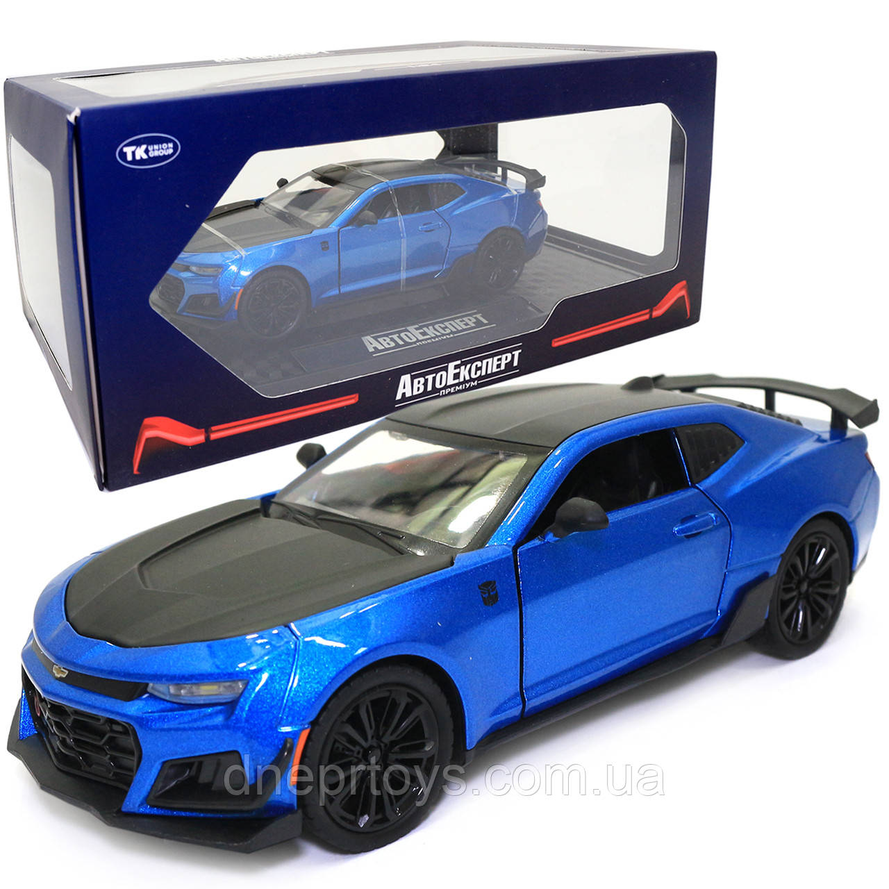 Машинка металева Chevrolet Camaro AutoExpert Шевроле Камаро синій звук світло 20*6*8 см (GT-0708)