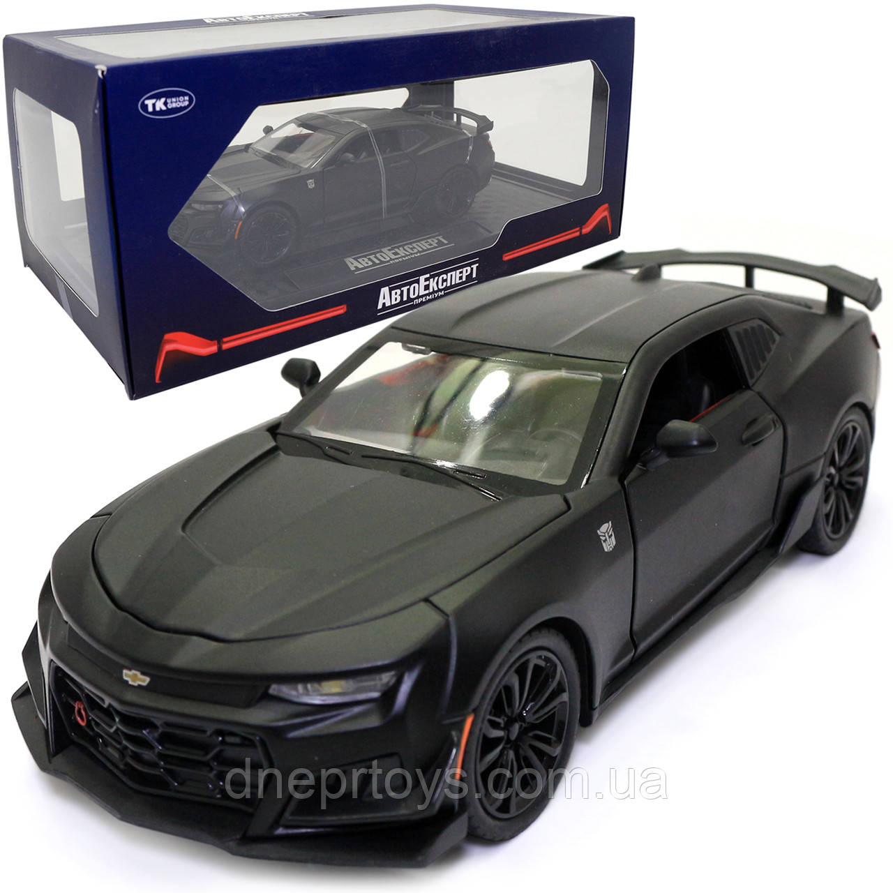Машинка металева Chevrolet Camaro AutoExpert Шевроле Камаро чорна звук світло 20*6*8 см (GT-0708), фото 1