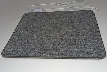 Нагревательный коврик электрический, 50х43 см, серый с выключателем