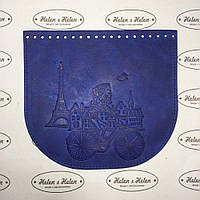 Клапан для сумки. "Париж". Цвет "Василек".