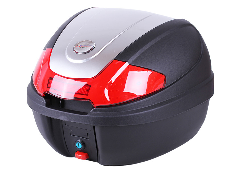 Кофр (багажник) для мотоцикла задній ТАТА YM-0830 (V-30L) 41×40×32 чорний з червоним