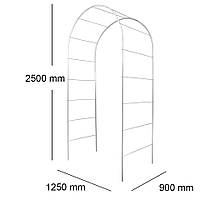 Опора для растений Арка садовая 2500*1250*900 (D20/D8)