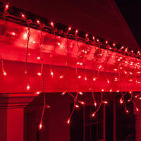 Вулична світлодіодна гірлянда Бахрома" 3x0.8 м, колір: червоний з мерехтінням, чорний дріт, IP 44