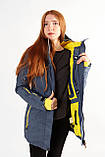 Жіноча зимова куртка оригінальна Snow headquarter термокуртка гірськолижна тепла на зиму з мембраною сіра, фото 5