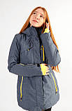 Жіноча зимова куртка оригінальна Snow headquarter термокуртка гірськолижна тепла на зиму з мембраною сіра, фото 7