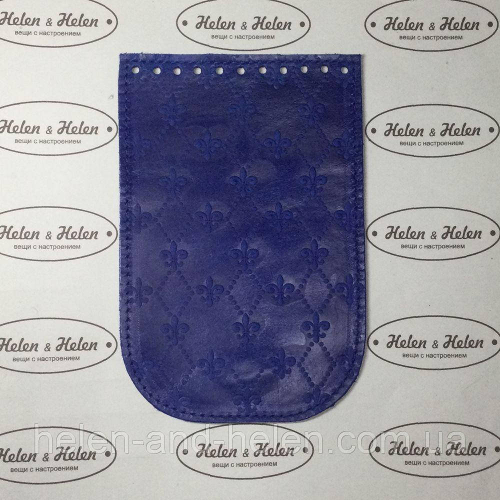 Клапан для міні сумочки 12*18. "Лілії". Цвет "Василек", фото 1