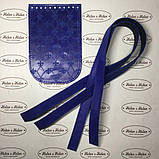 Клапан для міні сумочки 12*18. "Лілії". Цвет "Василек", фото 3