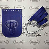 Клапан для міні сумочки 12*18. "3-д Слон". Цвет "Василек", фото 3