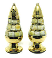 Солонка ,перечница бронза с перламутром (н-р 2 шт)(11х4 см)(Salt & Peper set 2 Ps (s.brass)