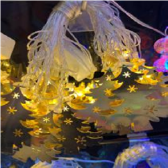 Гірлянда новорічна світлодіодна нитка з металевими фігурками ялинками 4м 20шт NN