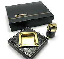 Подарунковий набір (Пепепельница з запальничкою)(21х15,5х5 см)(BR-212T)