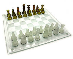 Шахи скляні бурштинові (GBA01L-2)(39х39х6 см)