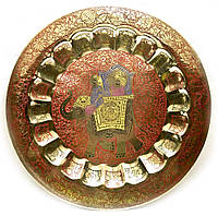 Тарелка бронзовая настенная (37 см)(Wall Plate Jaipuri Mix 16")