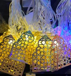 Гірлянда новорічна світлодіодна нитка з металевими фігурками замками 4м 20шт NN