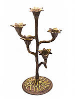 Подсвечник на 5 свечей бронзовый (30х15х12 см)(Candle Stand 5C Leaf antic)