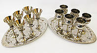 Рюмки бронзовые хром (н-р 6шт./70мл.)(Goblet Set Nickle Med.-5 designs)