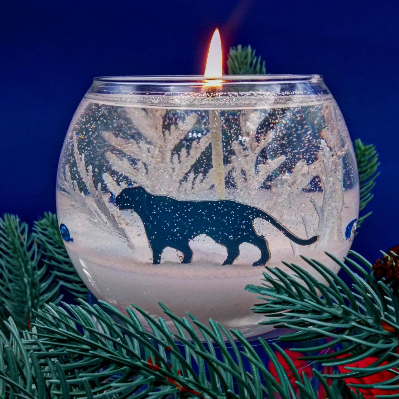 Гелева свічка Чародійка куля новорічна з тигром