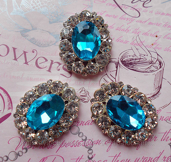 Серединка 2,5х3,1см. блакитна з сріблом (KMA-1120)