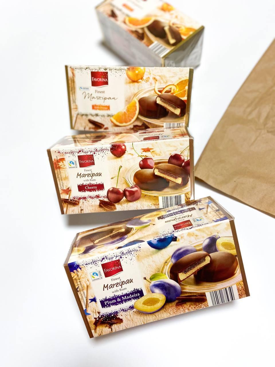 Марципан у шоколаді з апельсиновим джемом 300 гр. Марципан "Favorina Marzipan Orange"