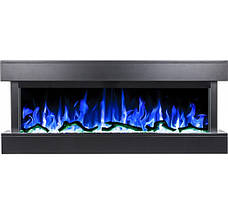 Настінний декоративний електрокамін обігрівач з пультом для дому Aflamo Modena Чорний 127 см, фото 4