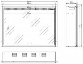 Вбудовуваний приставний електрокамін обігрівач з пультом Aflamo LED 90 Classic, фото 4