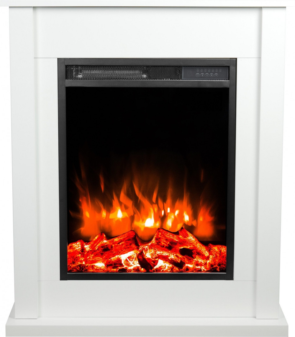 Підлоговий декоративний електрокамін обігрівач з порталом дл квартири Aflamo POKER Білий + LED 50, 74 см