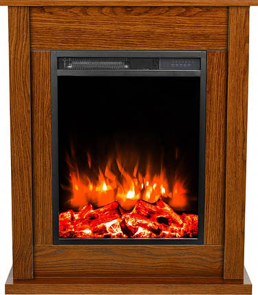 Підлоговий декоративний електрокамін обігрівач з порталом, камінокомплект Aflamo POKER Орех + LED 51, 74 см, фото 1