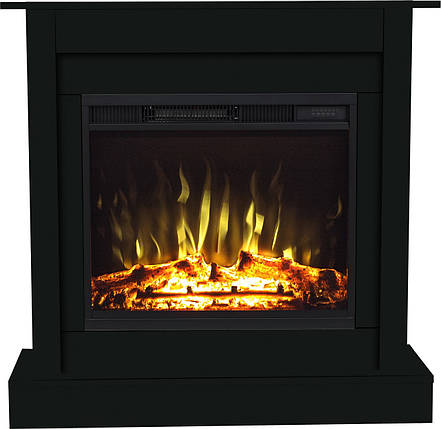 Підлоговий електрокамін обігрівач з порталом, камінокомплект для дому Aflamo VIGO Classic Чорний + LED 60, 90 см, фото 1