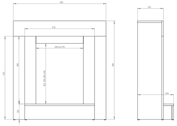 Декоративний електричний камін обігрівач з порталом, камінокомплект для дому Aflamo SIMPLE Горіх + LED 60 3D, 90 см, фото 2