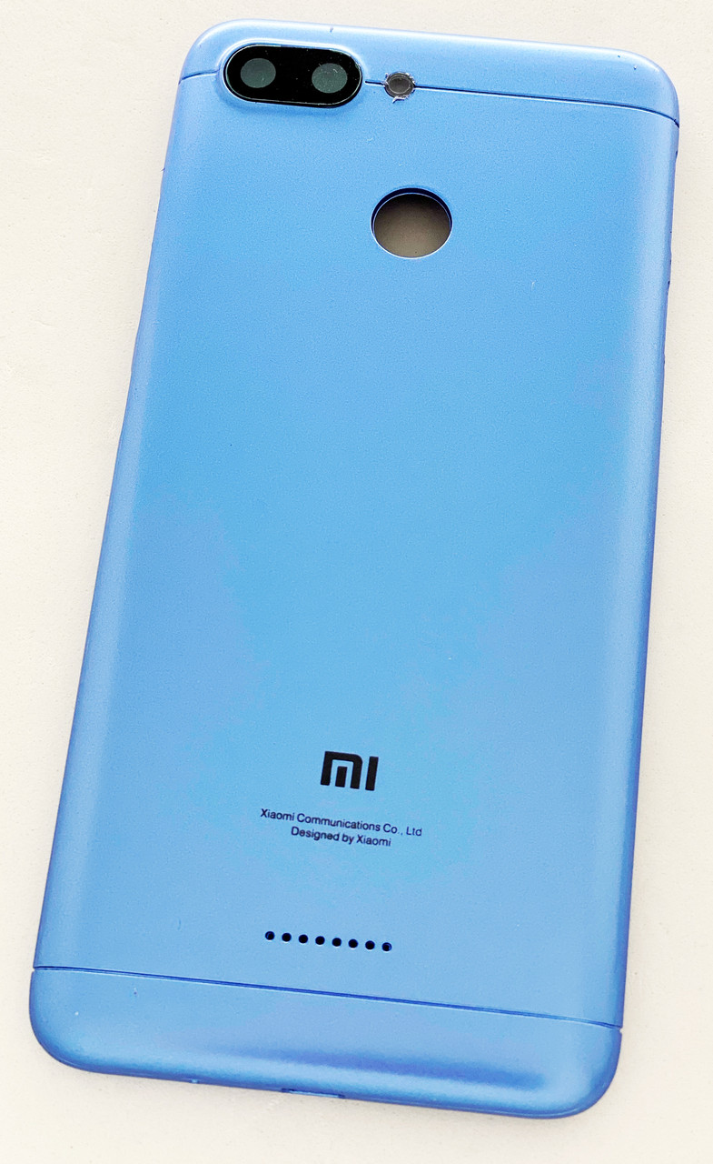 Задня кришка для Xiaomi Redmi 6, Glabal version, на 2 Sim карти, синя, фото 1