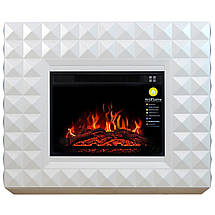 Підлоговий електрокамін з порталом, камінокомплект з обігрівом для дому, дачі ArtiFlame Diamond AF23S Білий, фото 2