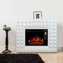 Підлоговий електрокамін з порталом, камінокомплект з обігрівом для дому, дачі ArtiFlame Diamond AF23S Білий, фото 4
