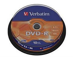 DVD-R Verbatim (43523) 4.7GB 16x Cake, 10шт