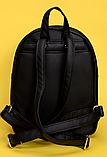 Молодіжний практичний жіночий рюкзак зі штучної шкіри для прогулянки, чорний, фото 7