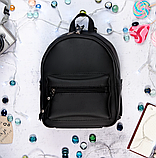 Жіночий повсякденний водовідштовхувальний рюкзак, мелодійний рюкзак зі штучної шкіри, чорний, фото 7