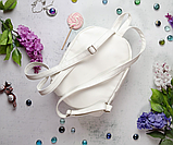 Жіночий маленький червоний рюкзак білий міський зі штучної шкіри, фото 9