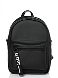 Маленький повсякденний стильний рюкзак жіночий для прогулянок, чорний, фото 3