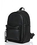 Маленький повсякденний стильний рюкзак жіночий для прогулянок, чорний, фото 4