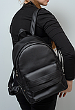 Жіночий стильний рюкзак для ручної поклажі зі штучної шкіри, чорний, фото 3