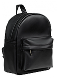 Жіночий стильний чорний повсякденний маленький рюкзак для прогулянок з екошкіри, фото 6