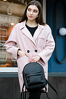 Жіночий стильний чорний повсякденний маленький рюкзак для прогулянок з екошкіри