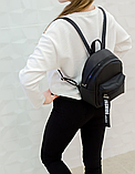 Модний жіночий рюкзак із локози, Маленький рюкзак для дівчинки чорний, фото 6