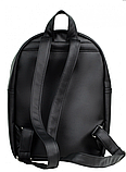 Жіночий чорний рюкзак зі штучної шкіри для повсякденного носіння, фото 4