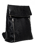 Модний практичний жіночий крутий повсякденний рюкзак зі штучної шкіри чорний, фото 5