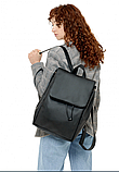 Рюкзак жіночий для прогулянок маленький, зручний молодіжний чорний зі штучної шкіри, фото 2