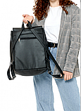 Рюкзак жіночий для прогулянок маленький, зручний молодіжний чорний зі штучної шкіри, фото 7